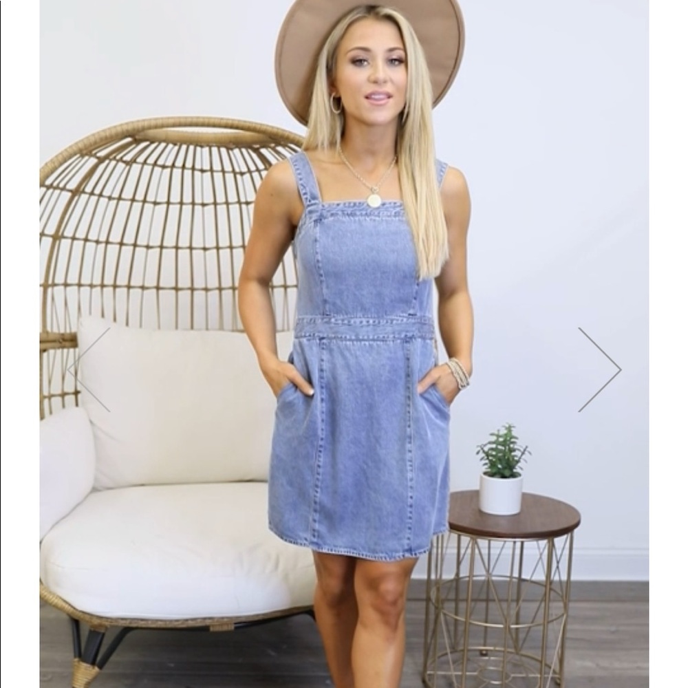 Savor the moment chambray jumper dress